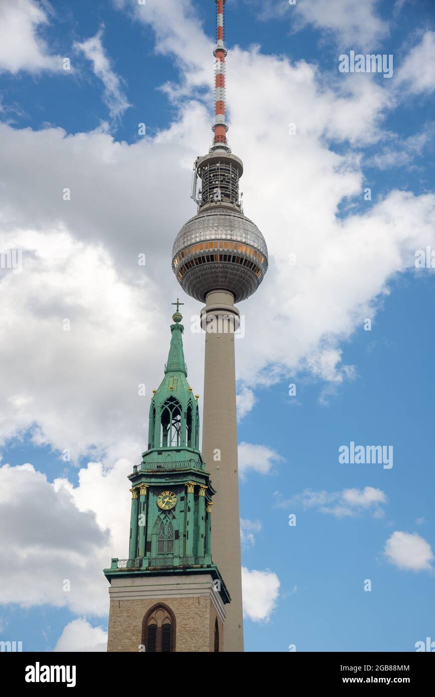 fernsehmast in Berlin, Deutschland Stockfoto