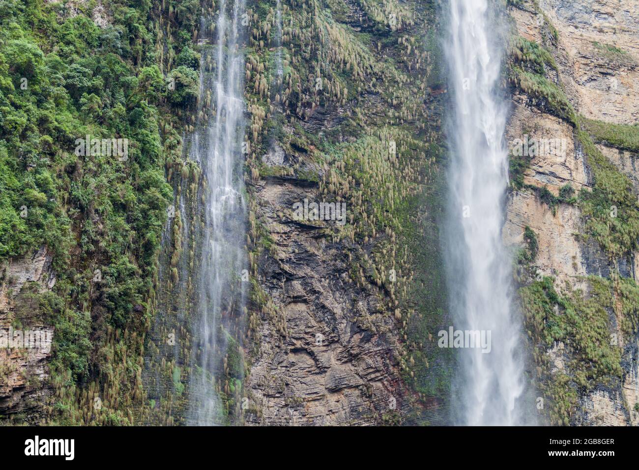Catarata de Gocta - einer der höchsten Wasserfälle der Welt, dem Norden Perus. Stockfoto