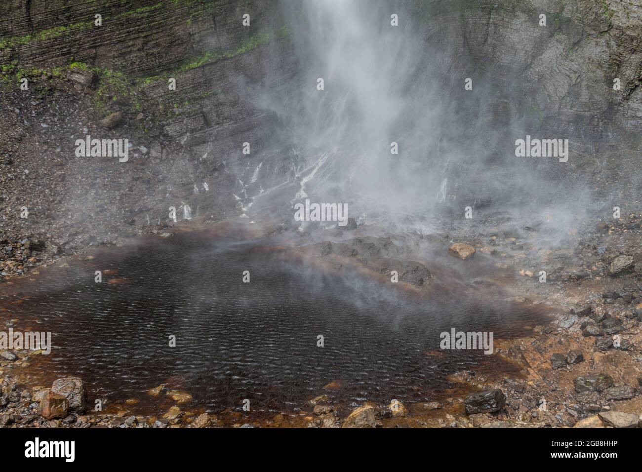 Detail des Wasserfalls Catarata del Gocta im Norden Perus Stockfoto