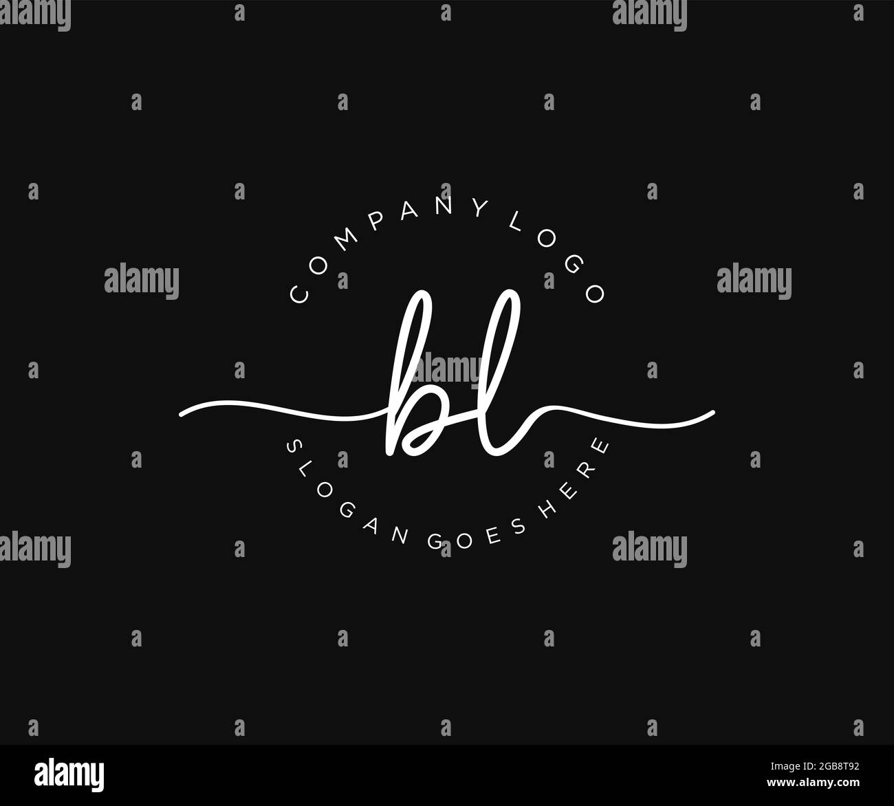 BL feminine Logo Schönheit Monogramm und elegantes Logo-Design, Handschrift Logo der ursprünglichen Signatur, Hochzeit, Mode, floral und botanisch mit kreativen Stock Vektor