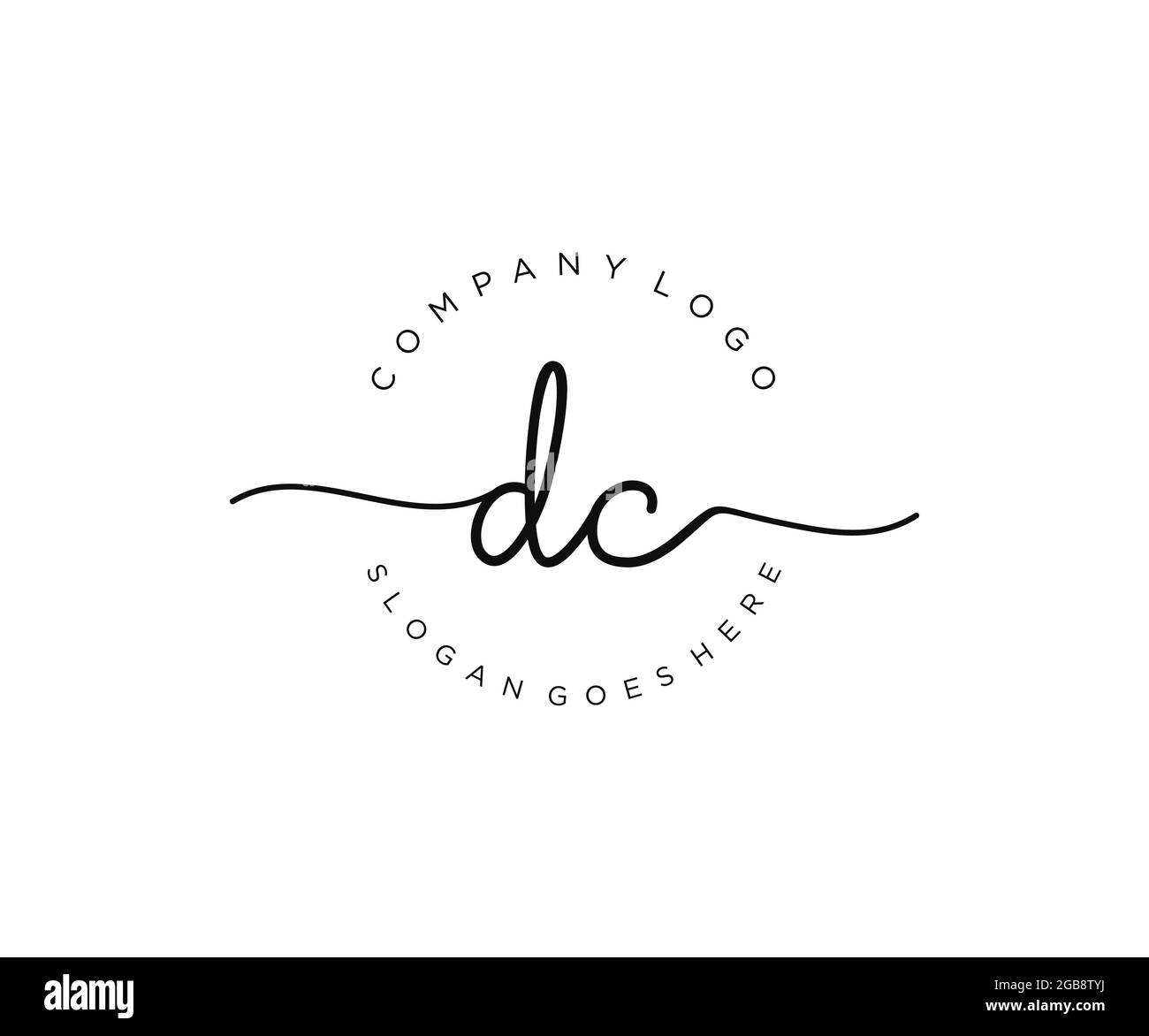 DC feminine Logo Schönheit Monogramm und elegantes Logo-Design, Handschrift Logo der ursprünglichen Signatur, Hochzeit, Mode, Blumen und botanischen mit kreativen Stock Vektor