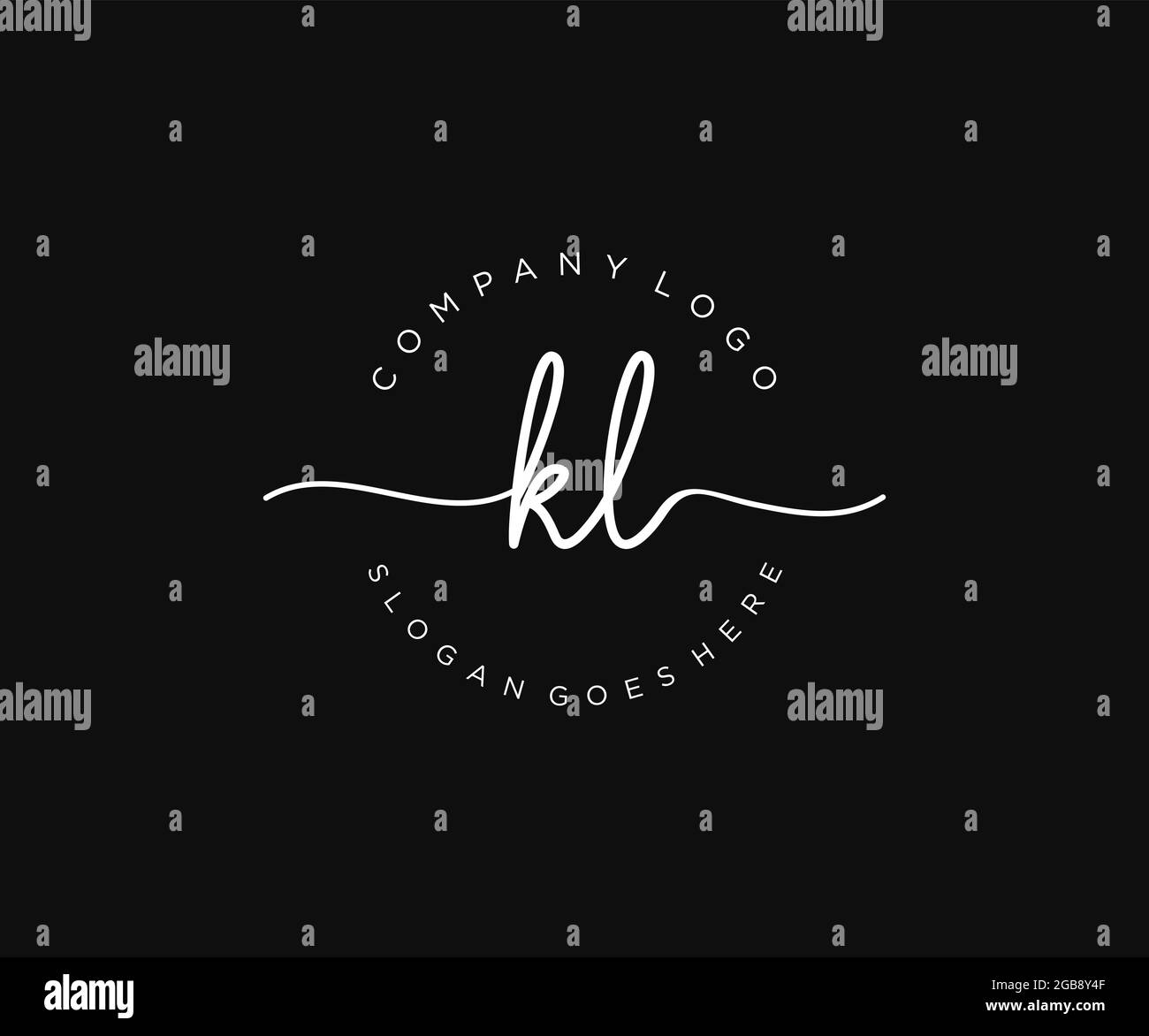 KL feminine Logo Schönheit Monogramm und elegantes Logo-Design, Handschrift Logo der ursprünglichen Signatur, Hochzeit, Mode, Blumen und botanischen mit kreativen Stock Vektor