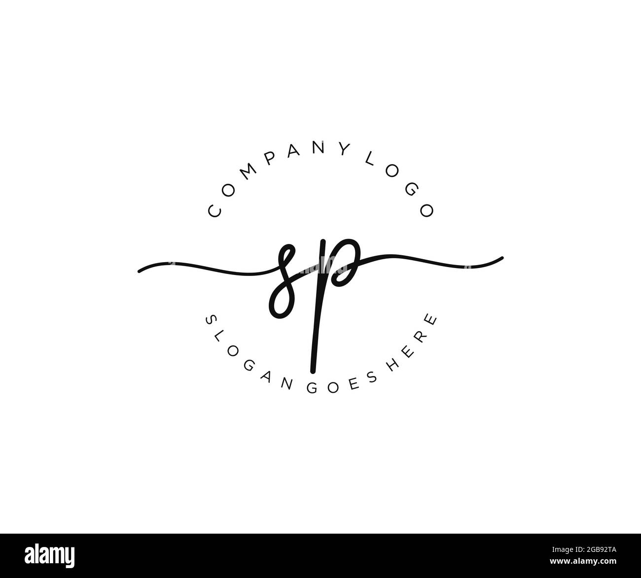 SP feminine Logo Schönheit Monogramm und elegantes Logo-Design, Handschrift Logo der ursprünglichen Signatur, Hochzeit, Mode, Blumen und botanischen mit kreativen Stock Vektor
