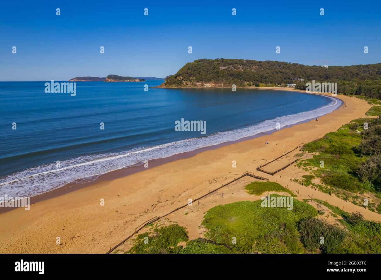 Am Vormittag am Umina Beach an der Central Coast, NSW, Australien. Stockfoto