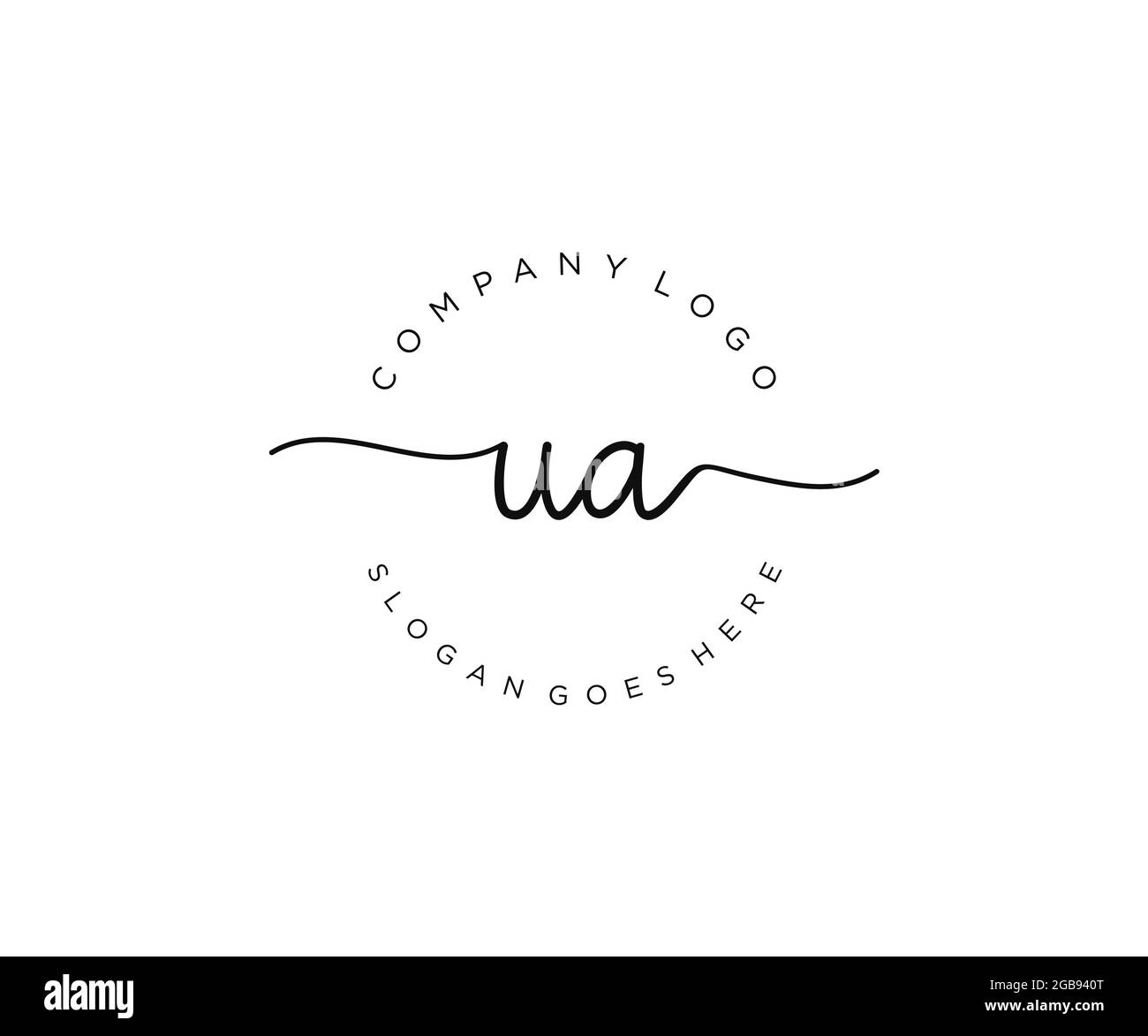 UA feminine Logo Schönheit Monogramm und elegantes Logo-Design, Handschrift Logo der ursprünglichen Signatur, Hochzeit, Mode, Blumen und botanischen mit kreativen Stock Vektor