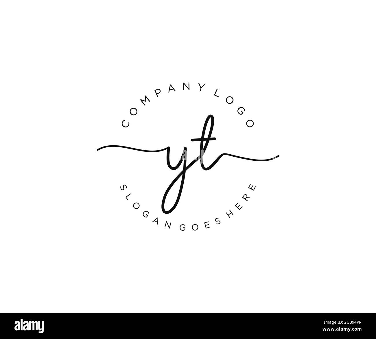 YT feminine Logo Schönheit Monogramm und elegantes Logo-Design, Handschrift Logo der ursprünglichen Signatur, Hochzeit, Mode, Blumen und botanischen mit kreativen Stock Vektor