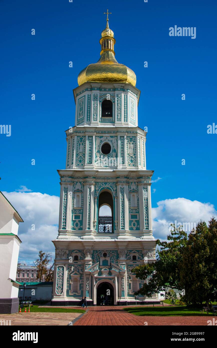 Großer Glockenturm der St. SophiaÂ´s Kathedrale UNESCO Weltanschauung, Kiew oder Kiew Hauptstadt der Ukraine Stockfoto