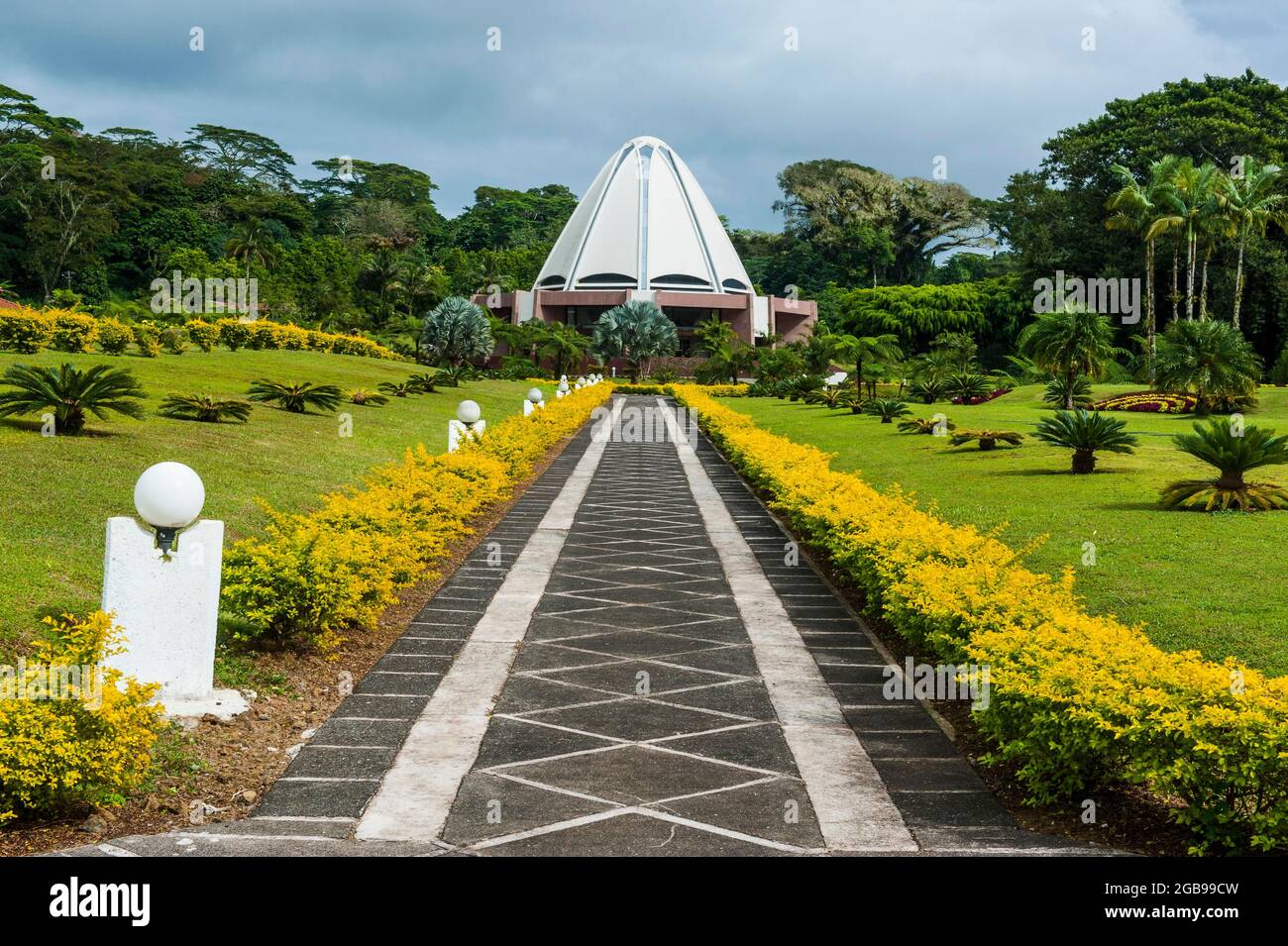 Park der Bahá ' í Haus der Anbetung Samoa, Upolo, Samoa, Südsee Stockfoto