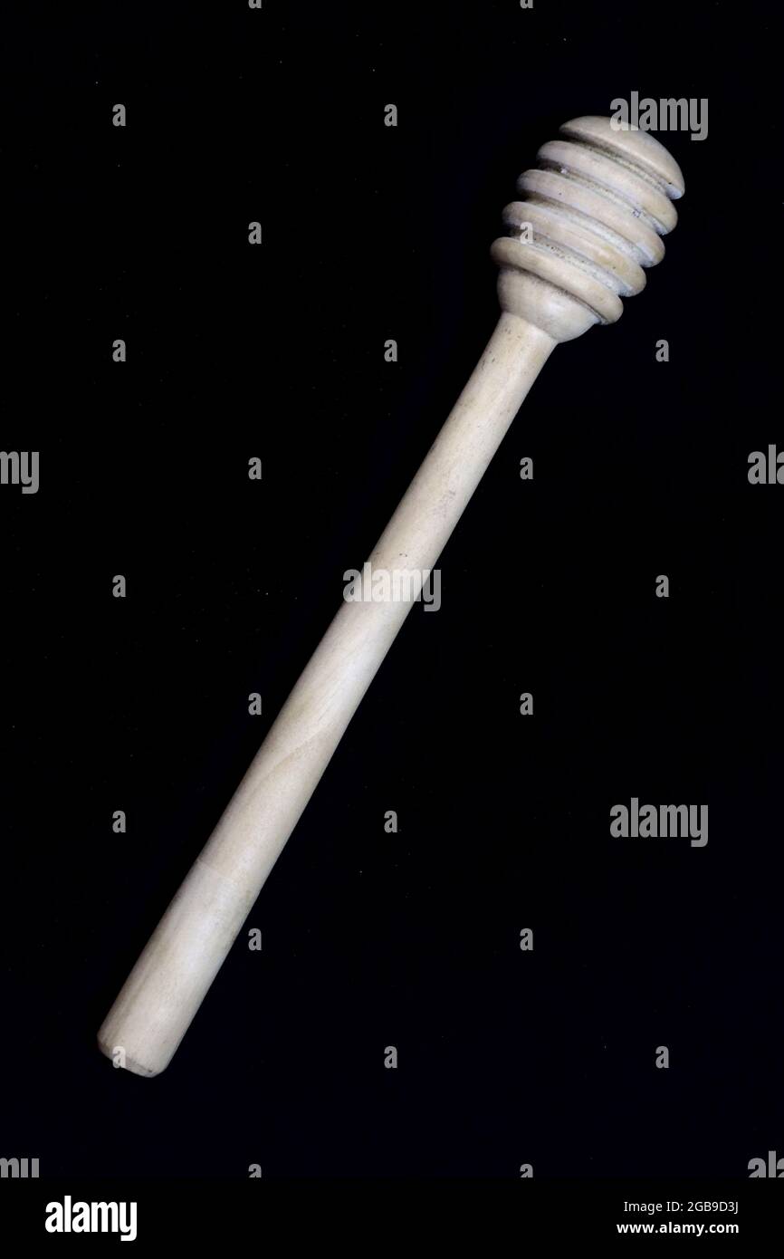 Vollständiges Bild von Honigtaucher in flacher Lay-Position auf schwarzem Hintergrund in HD-Größe Stockfoto