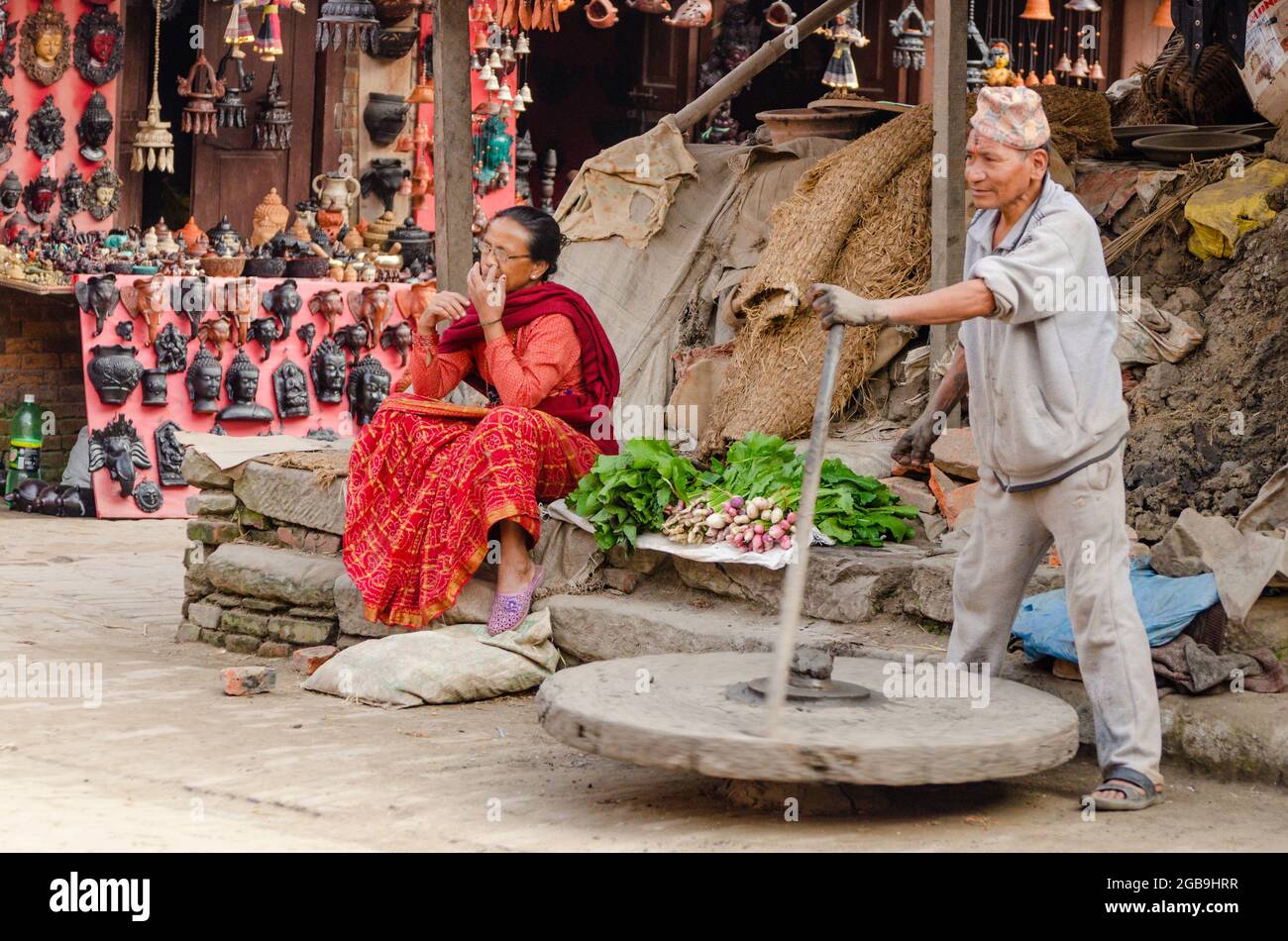 Bhaktapur und Kathmandu 2013. Vor Dem Erdbeben In Nepal. Jetzt schwer beschädigt und zerstört Stockfoto