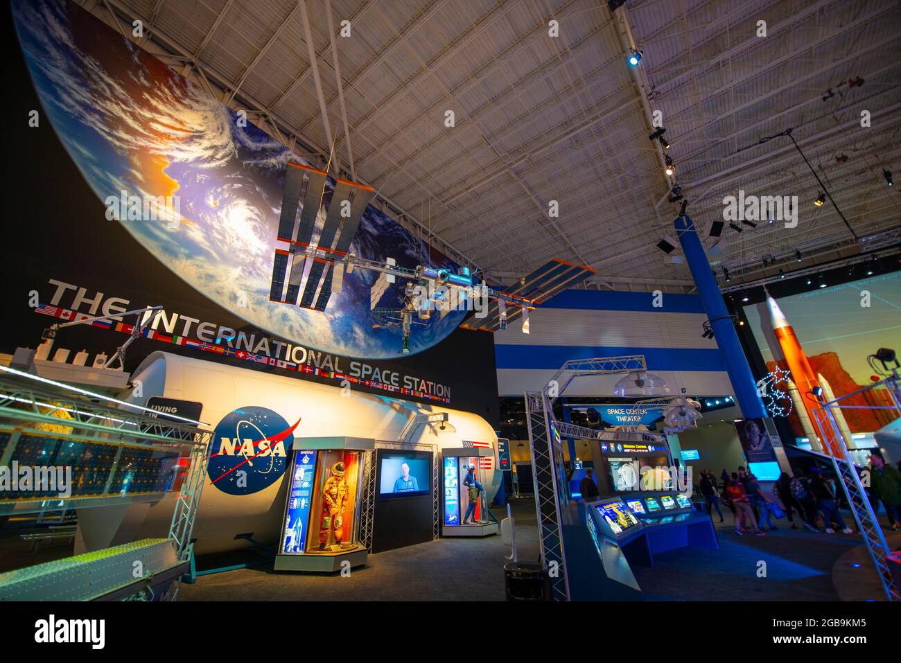 Innerhalb des Johnson Space Center in der Stadt Houston, Texas TX, USA. Stockfoto
