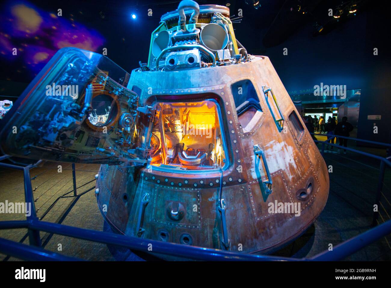 Das Apollo 17 Command Module wird im Johnson Space Center in der Stadt Houston, Texas TX, USA, angezeigt. Stockfoto