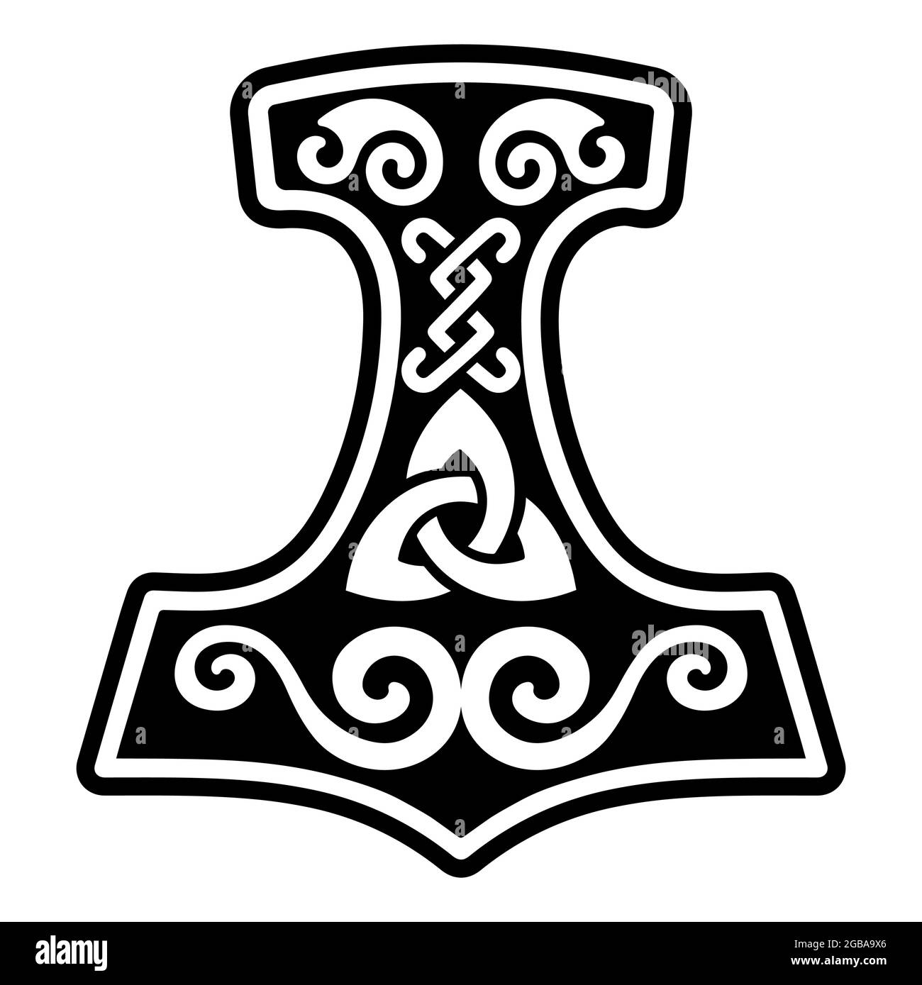 Skandinavisches Wikingerdesign. Thors Hammer und das skandinavische  Ornament Stock-Vektorgrafik - Alamy