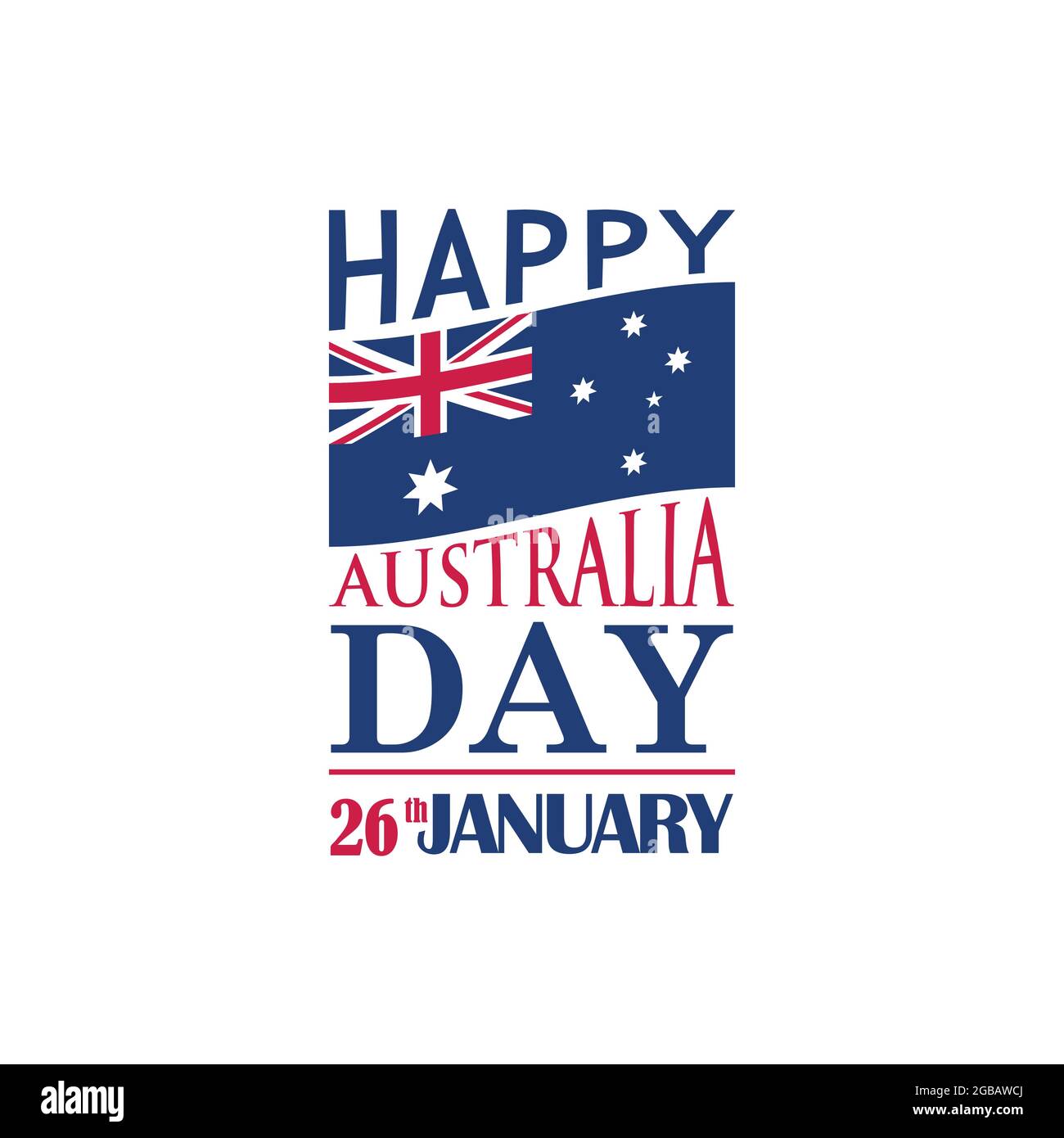 Festliches Banner mit Typografie zum Australia Day. Januar. Vektorgrafik. Stock Vektor