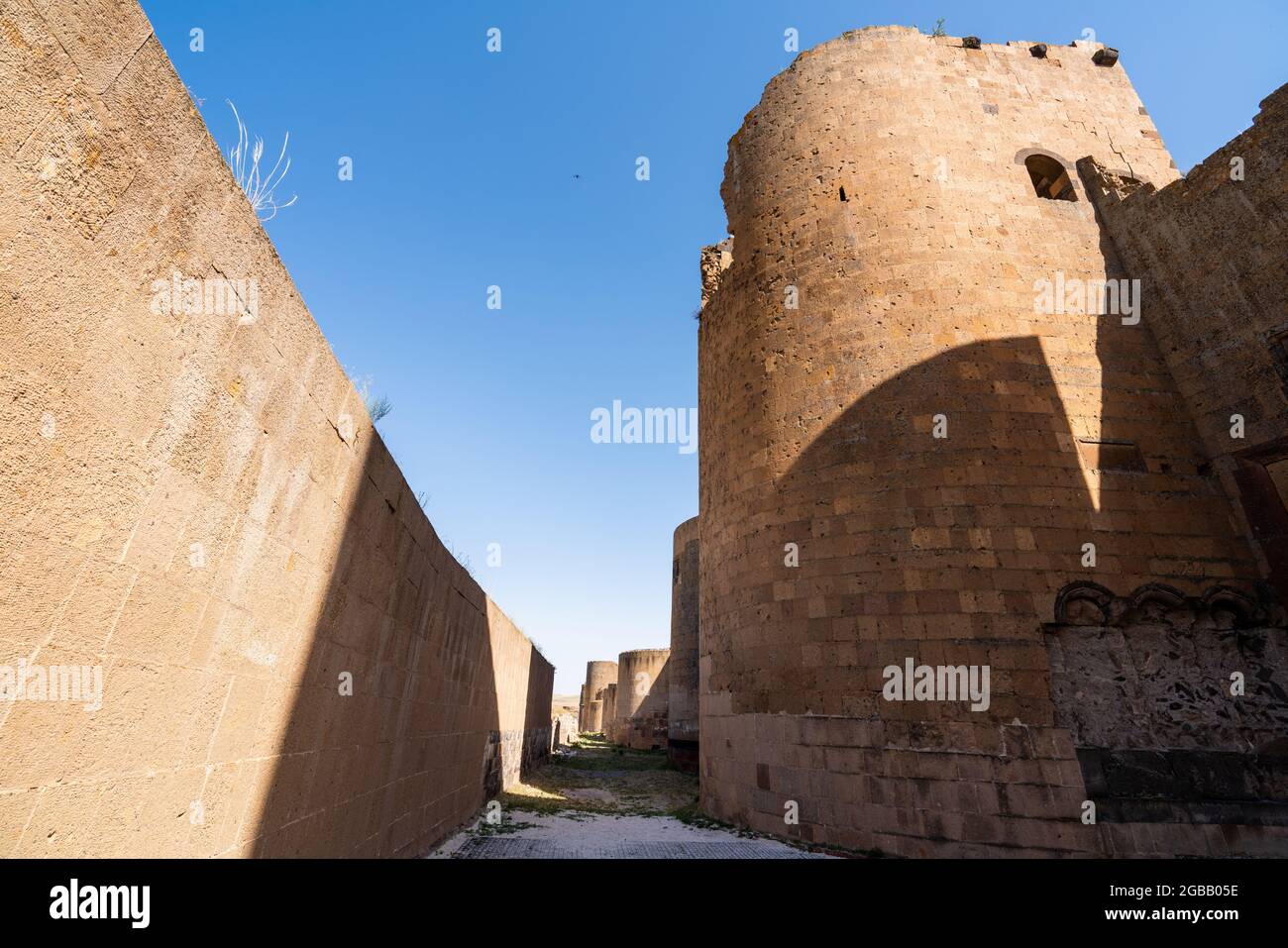 Ani Stadt und Festung und Turm Ruinen historischen antiken Ruinen einer antiken Stadt in Kars, Türkei. Hochwertige Fotos Stockfoto