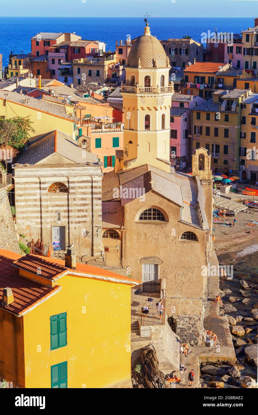 Vernazza, Cinqueterre, UNESCO World Heritage Site, Ligurien, Italien, Europa Stockfoto