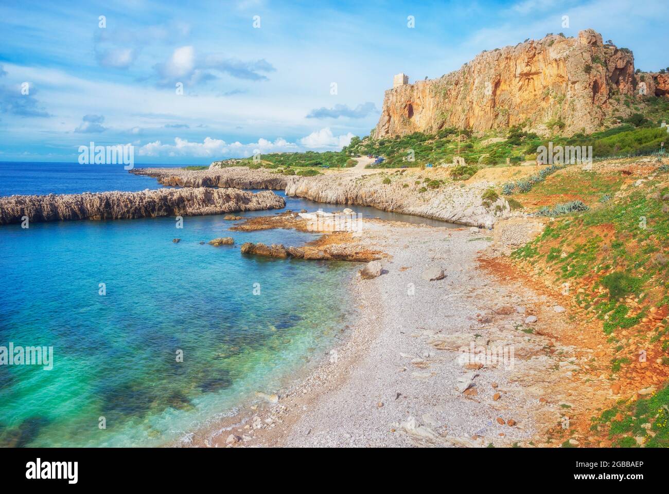 Macari Strand und Küste, San Vito lo Capo, Sizilien, Italien, Mittelmeer, Europa Stockfoto