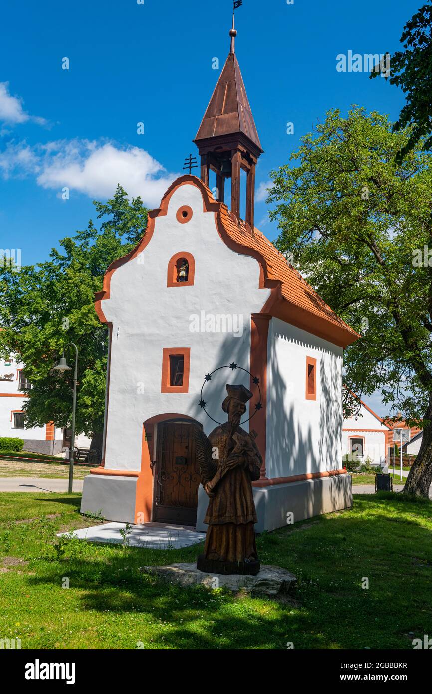 Das historische Dorf Holasovice, UNESCO-Weltkulturerbe, Südböhmen, Tschechische Republik, Europa Stockfoto