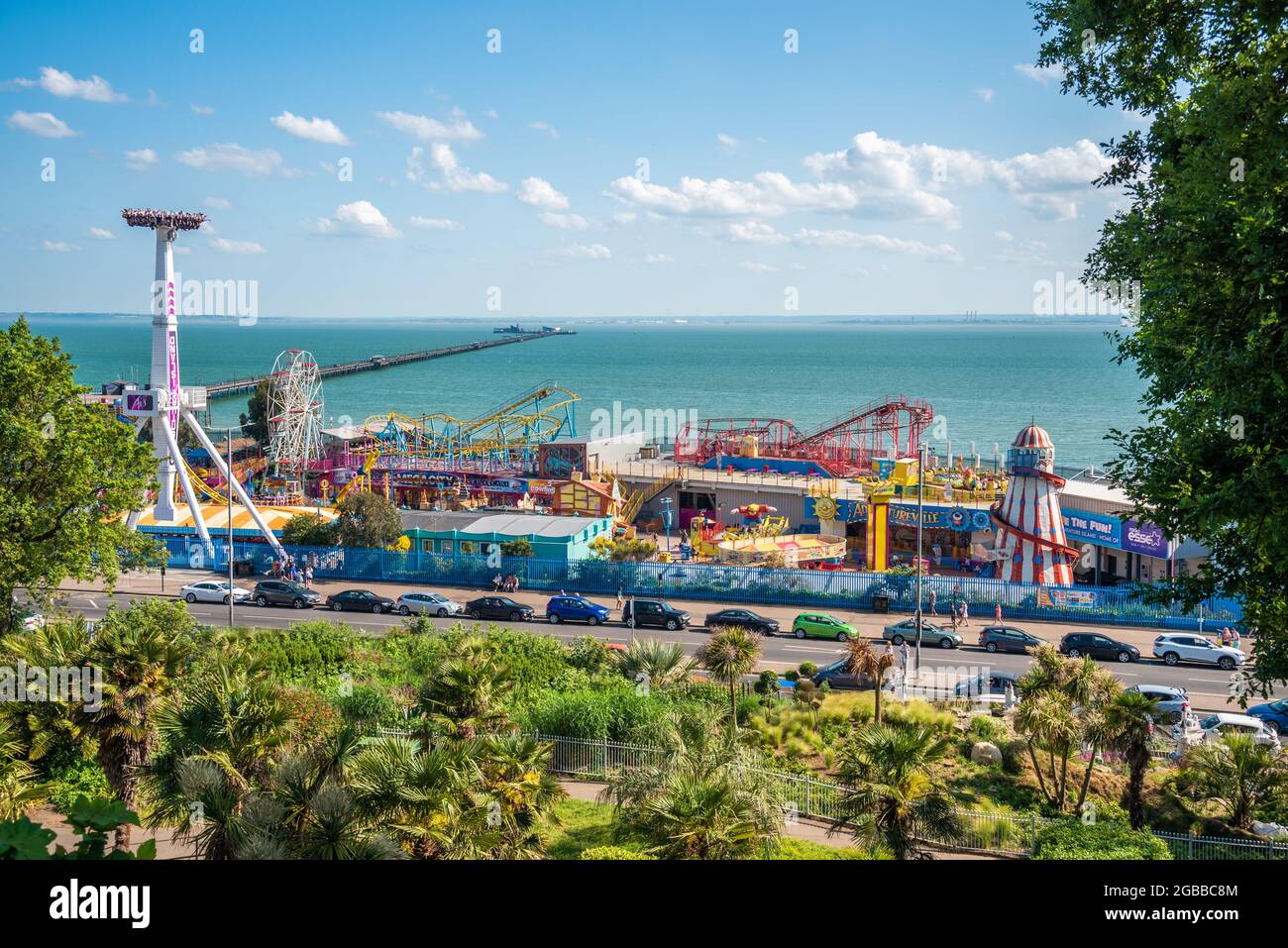 Adventure Island und Southend Pier, Southend on Sea, Essex, England, Vereinigtes Königreich, Europa Stockfoto