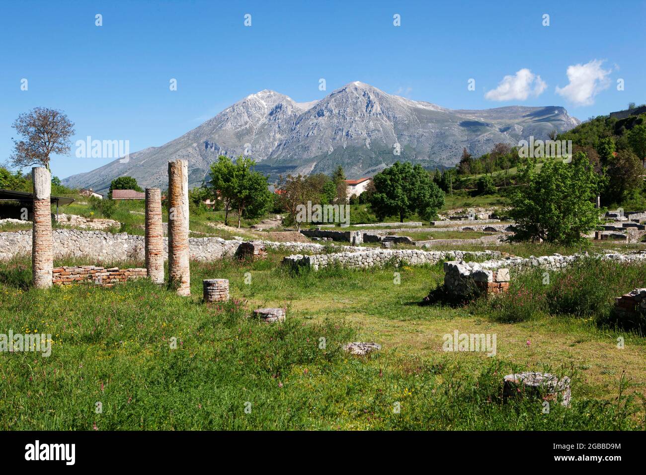 Die antike Stätte von Alba Fucens, Abruzzen, Italien, Europa Stockfoto