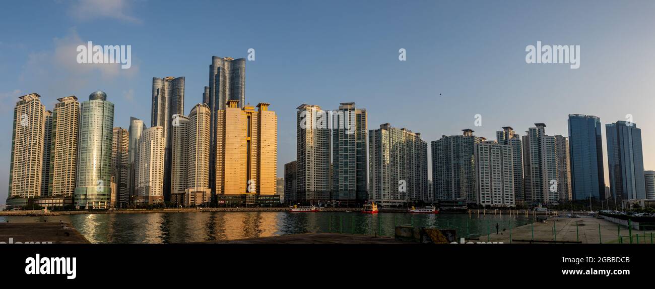 Landschaft der Meeresstadt in Haeundae-gu, Busan, Korea Stockfoto