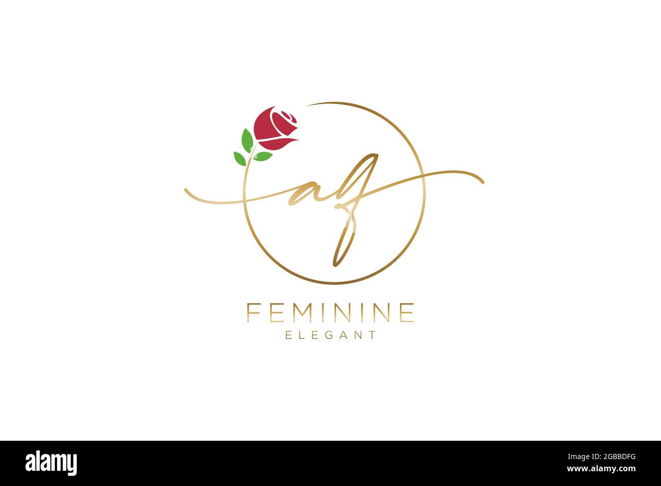 AQ feminine Logo Schönheit Monogramm und elegantes Logo-Design, Handschrift Logo der ursprünglichen Signatur, Hochzeit, Mode, Blumen und botanischen mit kreativen Stock Vektor