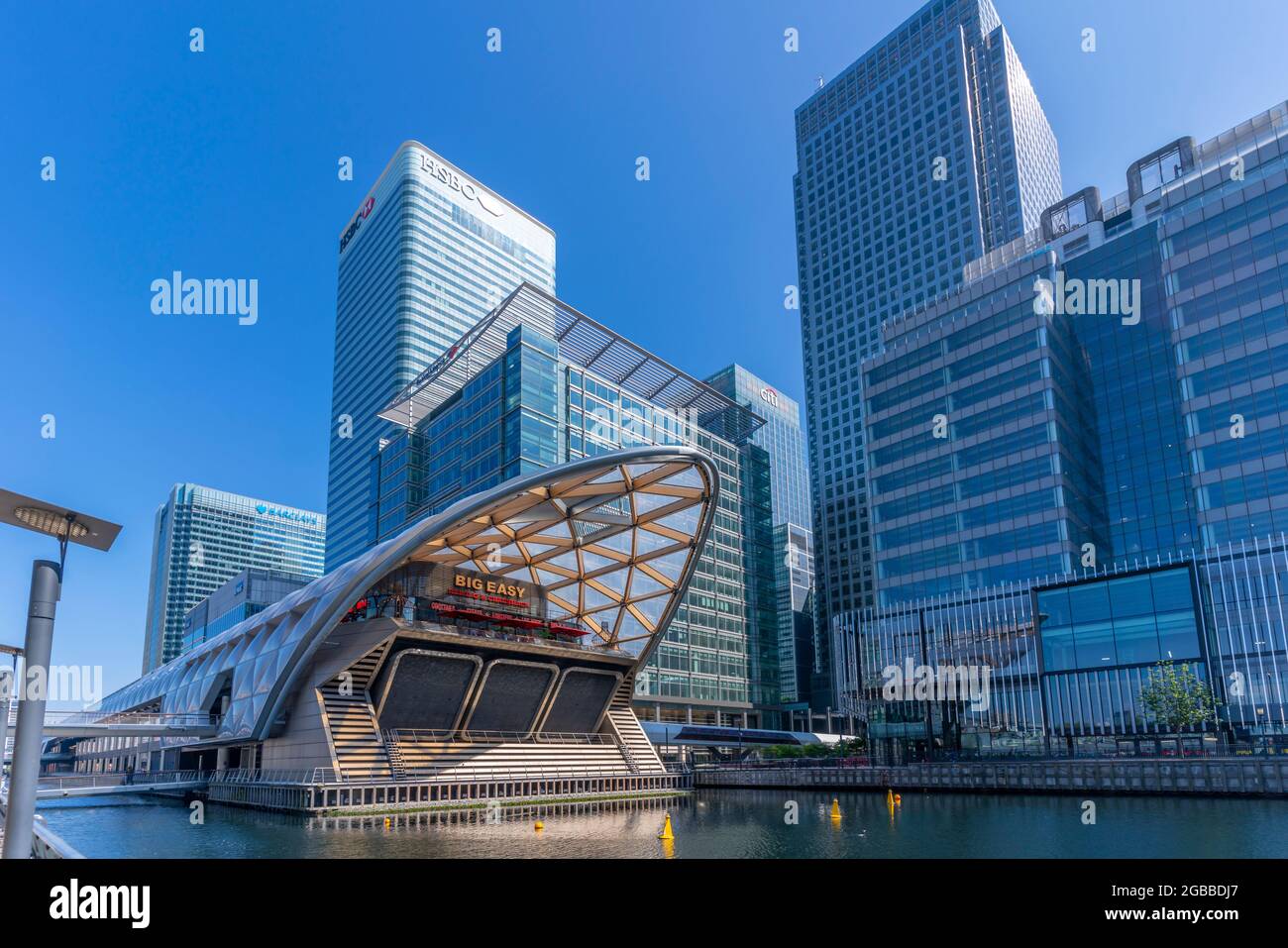 Blick auf die Crossrail Station in Canary Wharf, Docklands, London, England, Vereinigtes Königreich, Europa Stockfoto