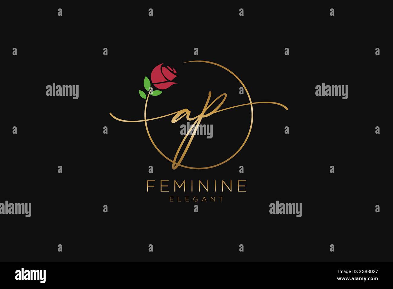 AP feminine Logo Schönheit Monogramm und elegantes Logo-Design, Handschrift Logo der ursprünglichen Signatur, Hochzeit, Mode, Blumen und botanischen mit kreativen Stock Vektor