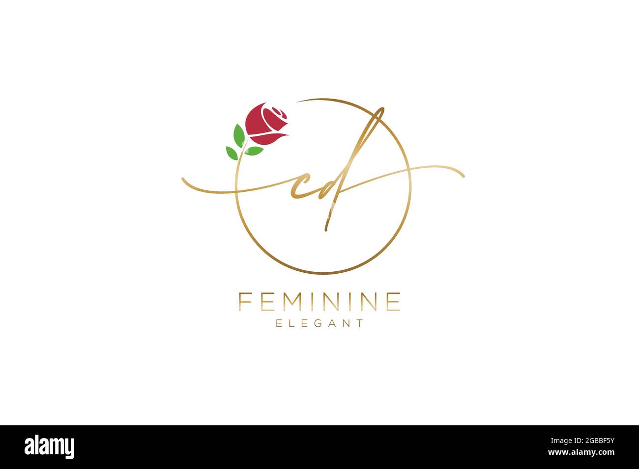 CD feminine Logo Schönheit Monogramm und elegantes Logo-Design, Handschrift Logo der ursprünglichen Signatur, Hochzeit, Mode, Blumen und botanischen mit kreativen Stock Vektor