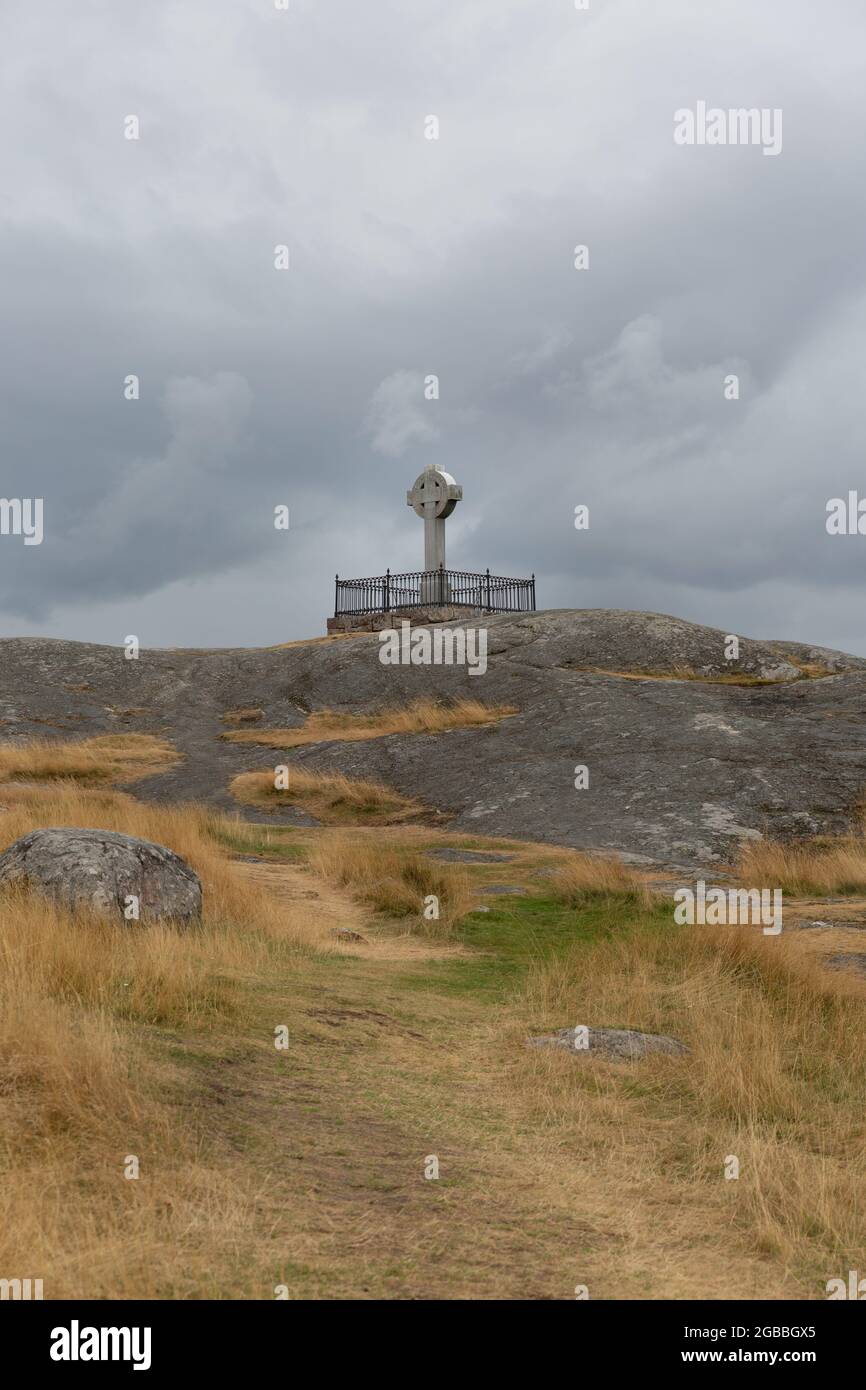 Das ansgar-Kreuz auf björkö, Birka, in Schweden Stockfoto