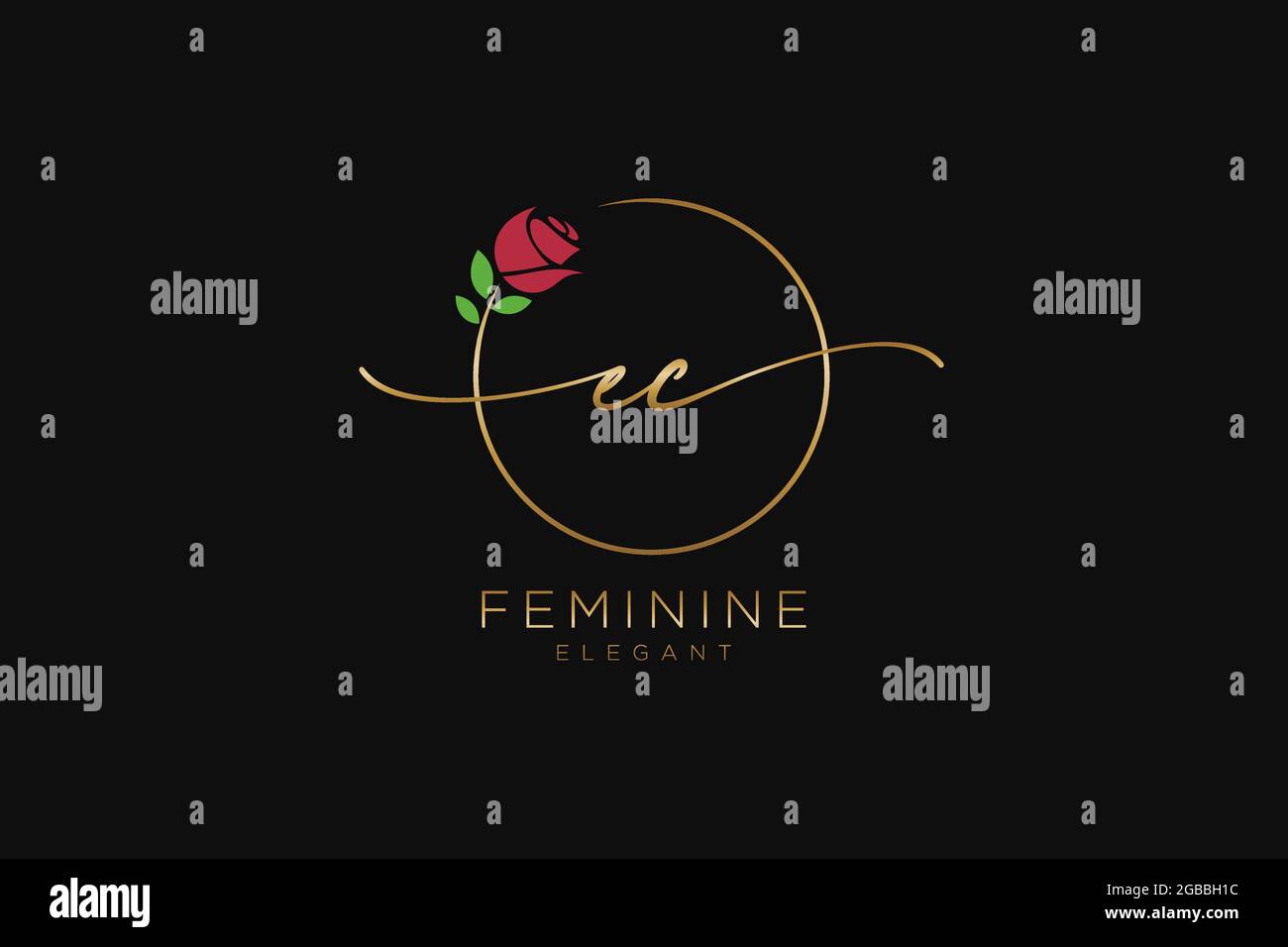 EC feminine Logo Schönheit Monogramm und elegantes Logo-Design, Handschrift Logo der ursprünglichen Signatur, Hochzeit, Mode, Blumen und botanischen mit kreativen Stock Vektor