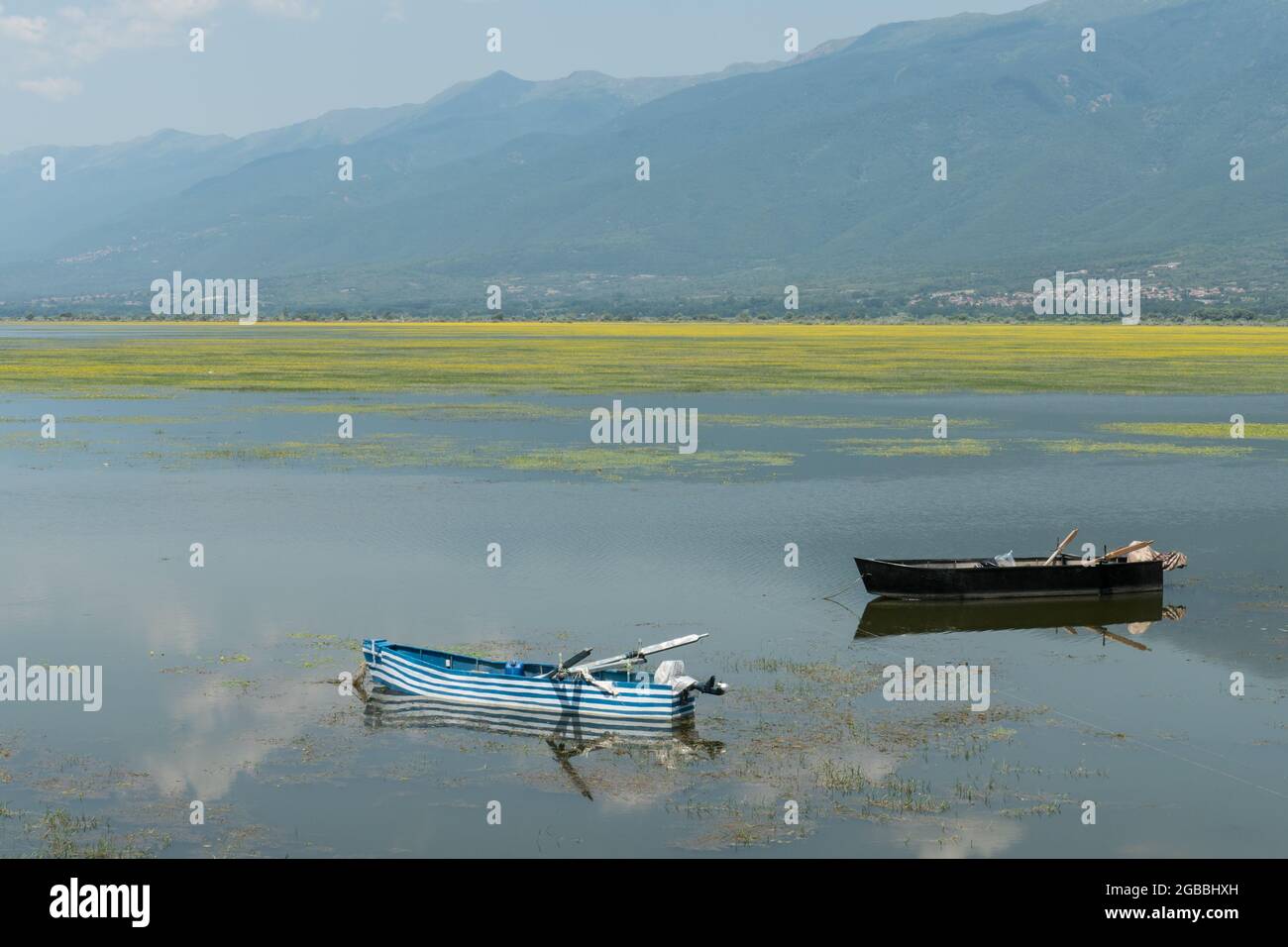 Kerkini-See, Griechenland, 13. Juli 2021: Der Kerkini-See ist ein künstliches Reservoir in Zentralmakedonien, Griechenland, das 1932 gegründet und 1980 neu entwickelt wurde. Stockfoto