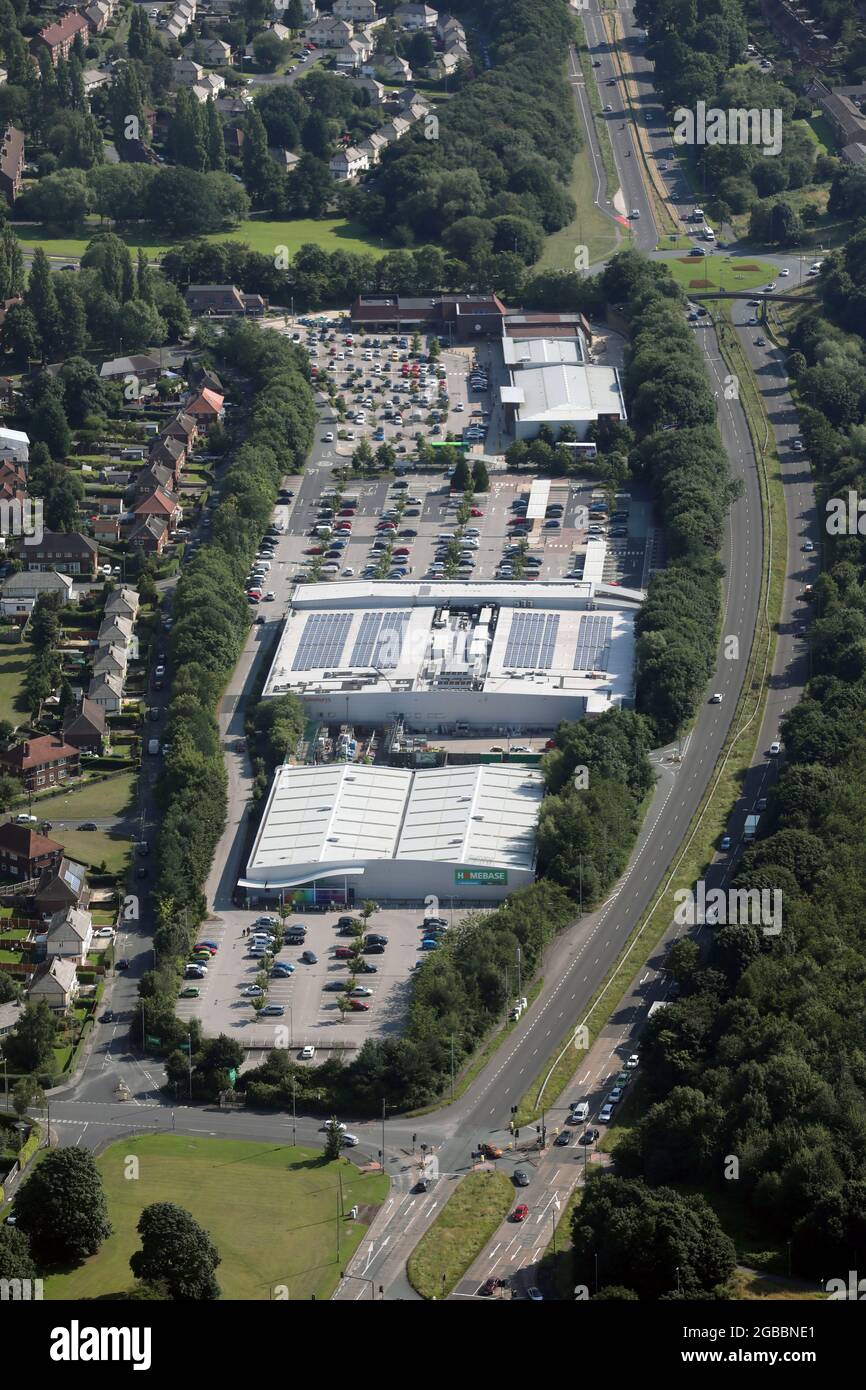 Luftaufnahme des Moor Allerton Center, Leeds Stockfoto