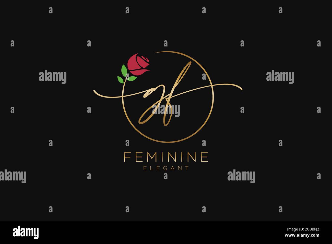 GF feminine Logo Schönheit Monogramm und elegantes Logo-Design, Handschrift Logo der ursprünglichen Signatur, Hochzeit, Mode, Blumen und botanischen mit kreativen Stock Vektor