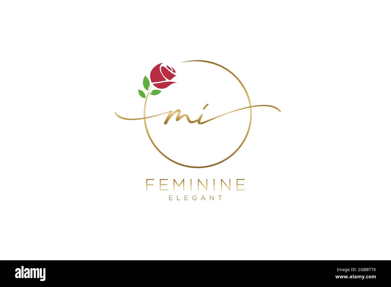 MI feminine Logo Schönheit Monogramm und elegantes Logo-Design, Handschrift Logo der ursprünglichen Signatur, Hochzeit, Mode, Blumen und botanischen mit kreativen Stock Vektor