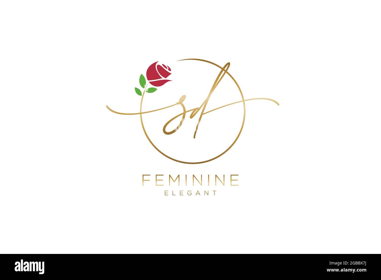 SD feminine Logo Schönheit Monogramm und elegantes Logo-Design, Handschrift Logo der ursprünglichen Signatur, Hochzeit, Mode, floral und botanisch mit kreativen Stock Vektor