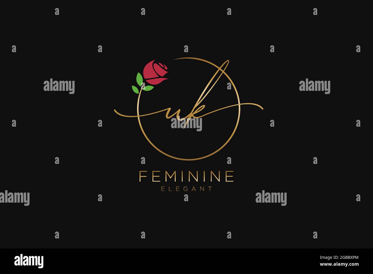 UK feminine Logo Schönheit Monogramm und elegantes Logo-Design, Handschrift Logo der ursprünglichen Signatur, Hochzeit, Mode, Blumen und botanischen mit kreativen Stock Vektor