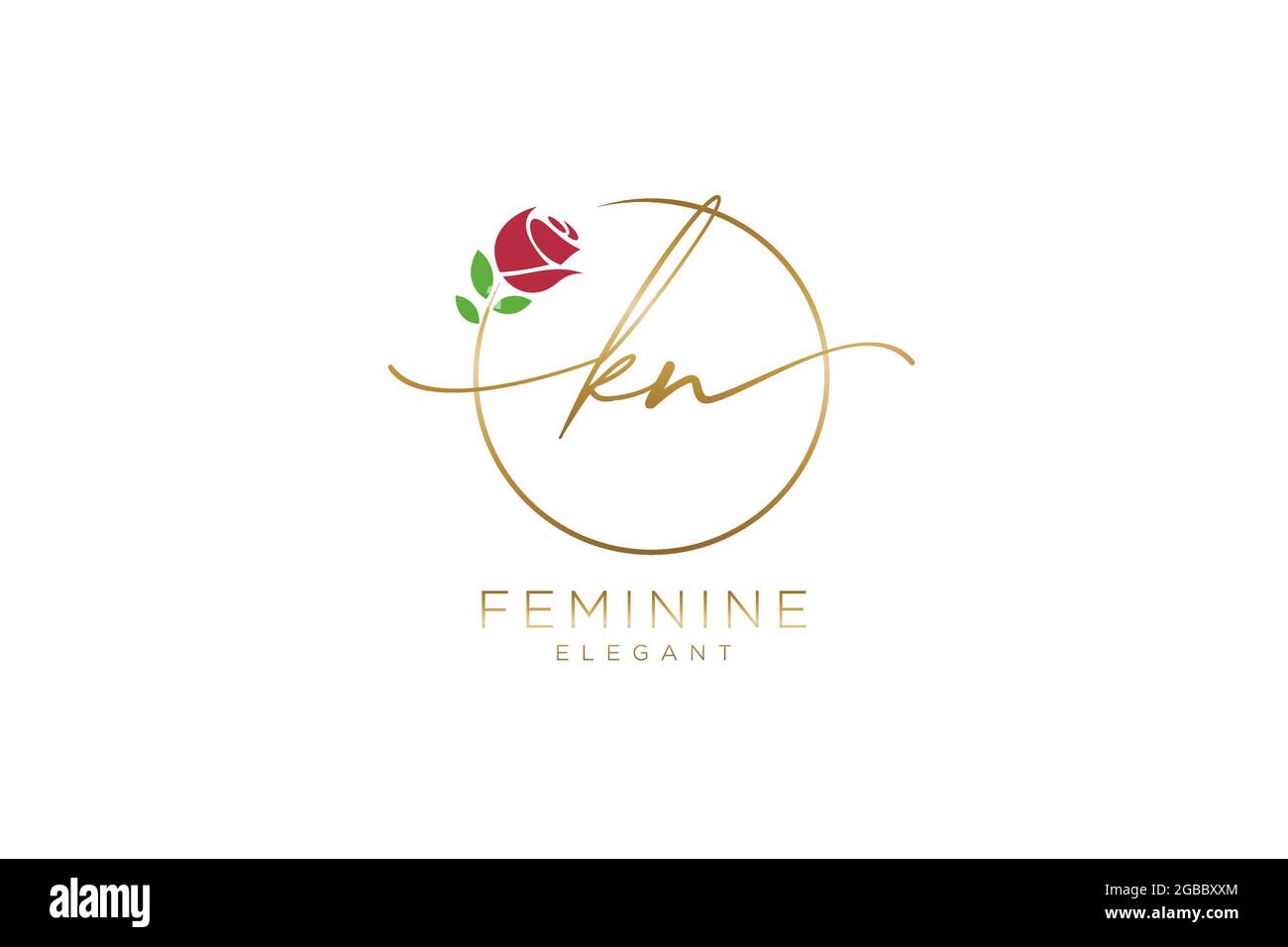 KN feminine Logo Schönheit Monogramm und elegantes Logo-Design, Handschrift Logo der ursprünglichen Signatur, Hochzeit, Mode, floral und botanisch mit kreativen Stock Vektor