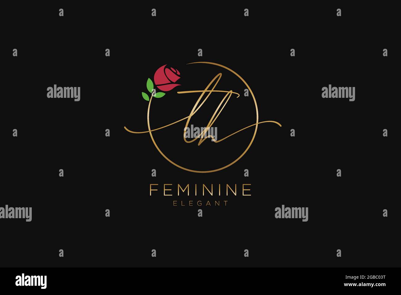 TH feminine Logo Schönheit Monogramm und elegantes Logo-Design, Handschrift Logo der ursprünglichen Signatur, Hochzeit, Mode, Blumen und botanischen mit kreativen Stock Vektor