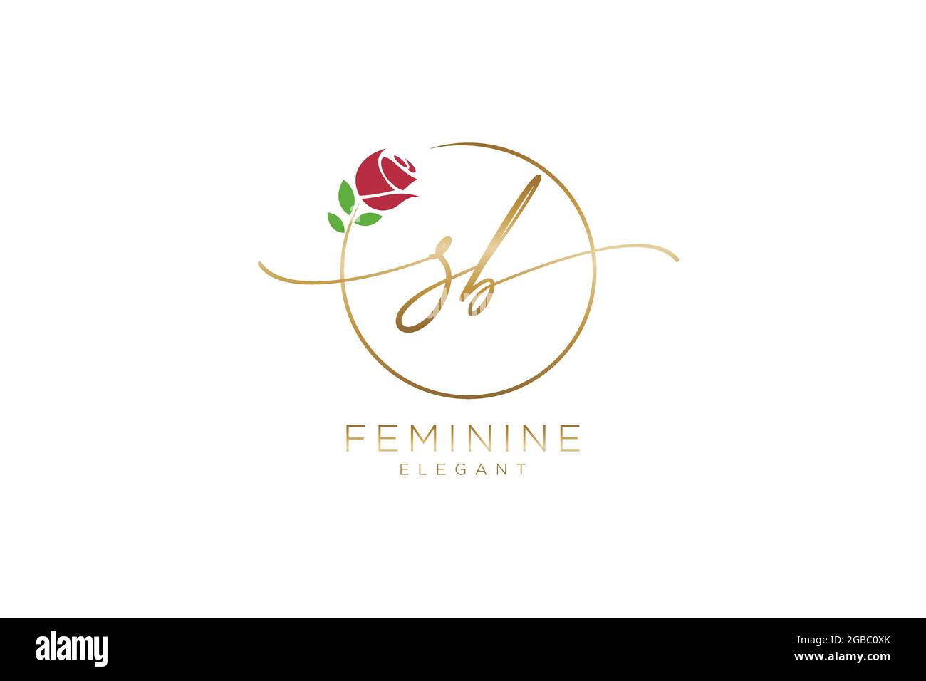 SB feminine Logo Schönheit Monogramm und elegantes Logo-Design, Handschrift Logo der ursprünglichen Signatur, Hochzeit, Mode, Blumen und botanischen mit kreativen Stock Vektor