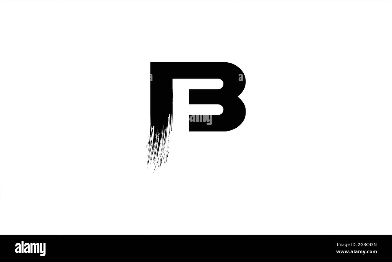 Anfangsbuchstabe B Zen-Pinsel Konturbuchstabe Symbol Logo Designillustration oder schwarze Farbe Buchstaben Logos Stock Vektor