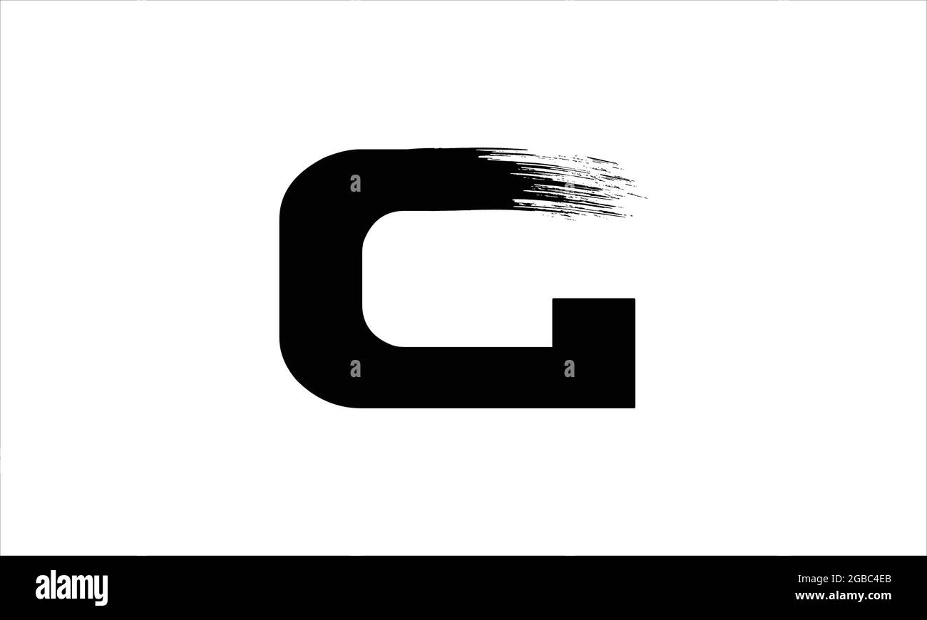 Anfangsbuchstabe G Zen-Pinsel Strichen Buchstaben Symbol Logo Design Illustration oder schwarze Farbe Buchstaben Logos Stock Vektor