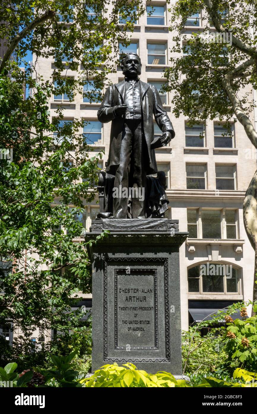 Chester A. Arthur Statue, Madison Square Garden, New York City Stockfoto