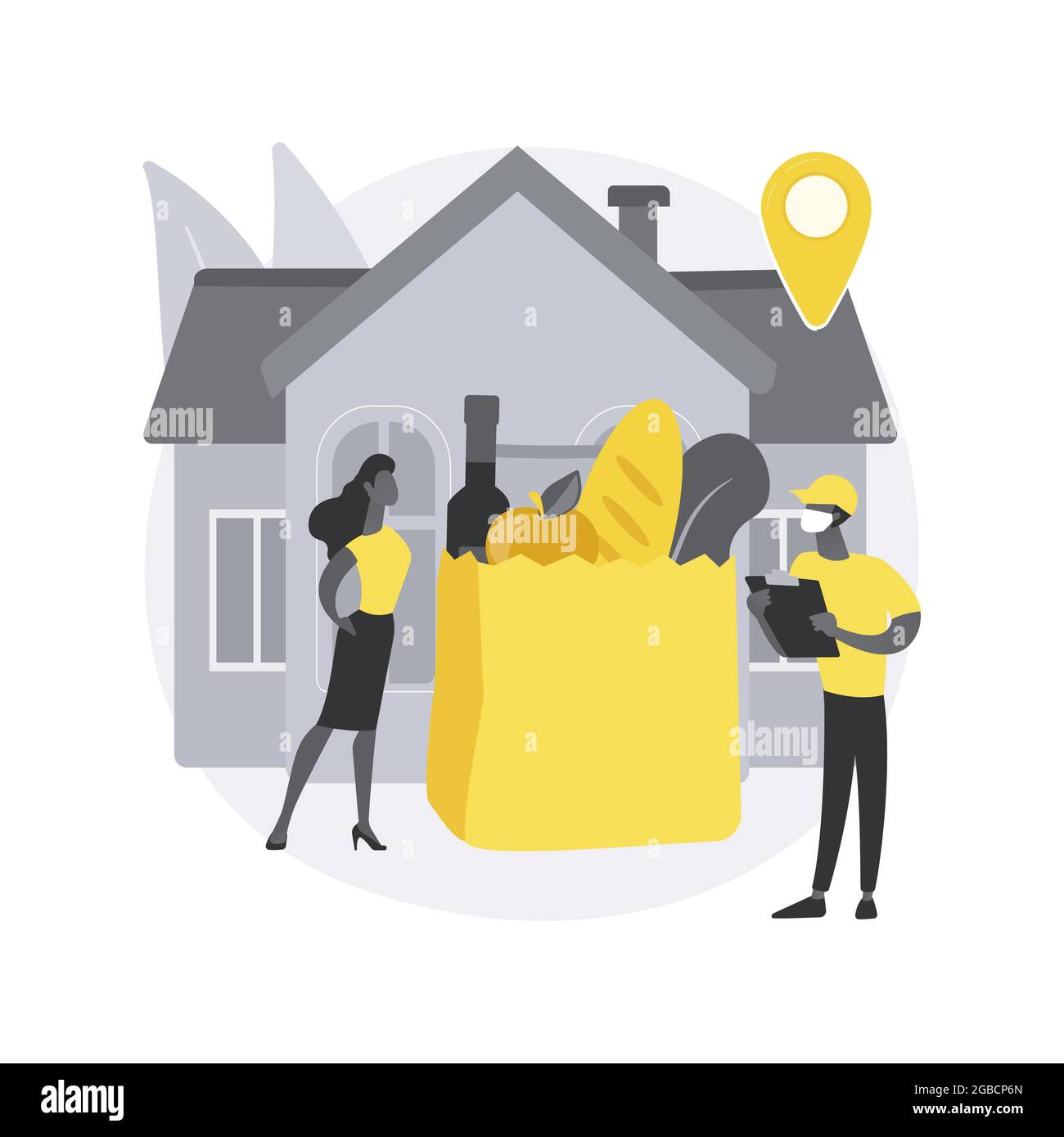 Lebensmittelgeschäft Lieferung Service abstrakt Konzept Vektor Illustration. Stock Vektor