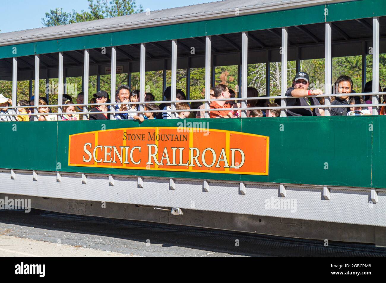 Georgia Atlanta Stone Mountain Park, Attraktion szenische Bahnfahrt, Reiten Sightseeing Tour Familie Familien Kinder Eltern, Stockfoto