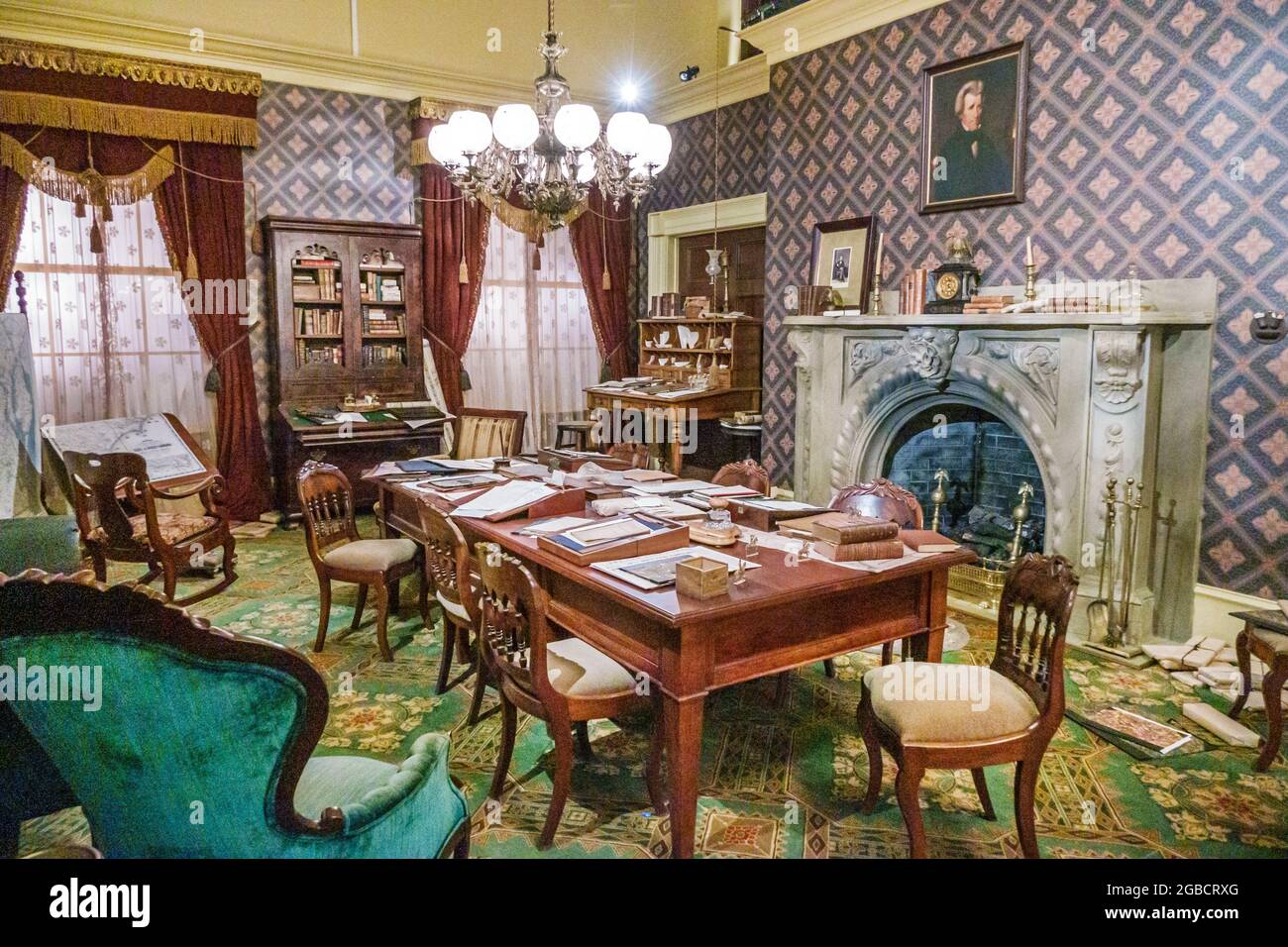 Illinois Springfield Union Square Park, Union Station Visitors Center & Park, Requisiten, Lincoln, Filmset, Stockfoto