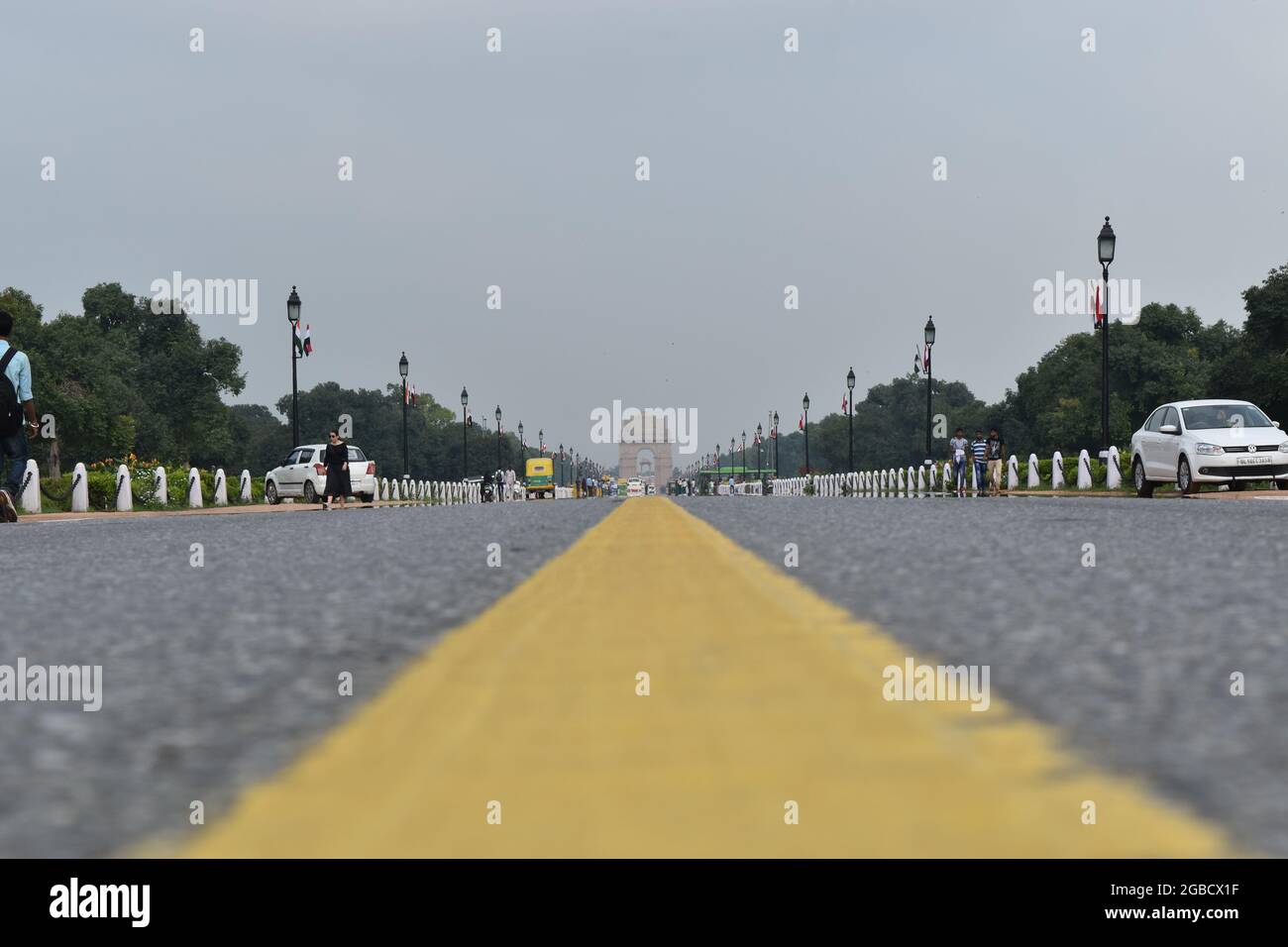 Saubere Straße in Zentral-Delhi, Indien Stockfoto