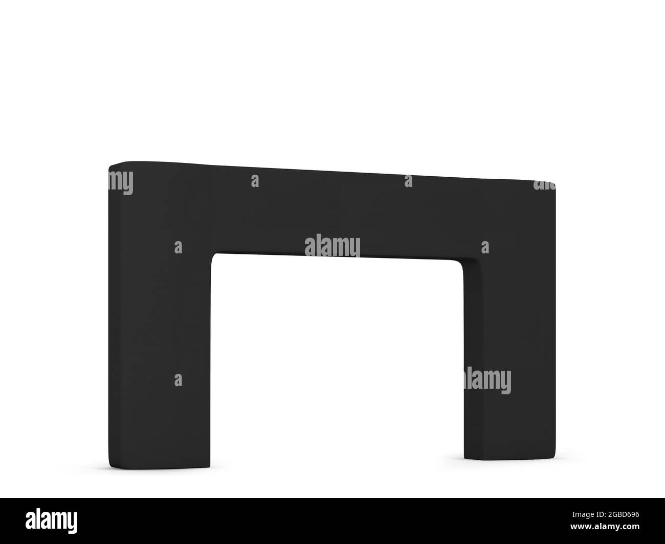 Leeres Event Arch Mockup. 3d-Illustration isoliert auf weißem Hintergrund. Eingang zum Messeeingang Stockfoto