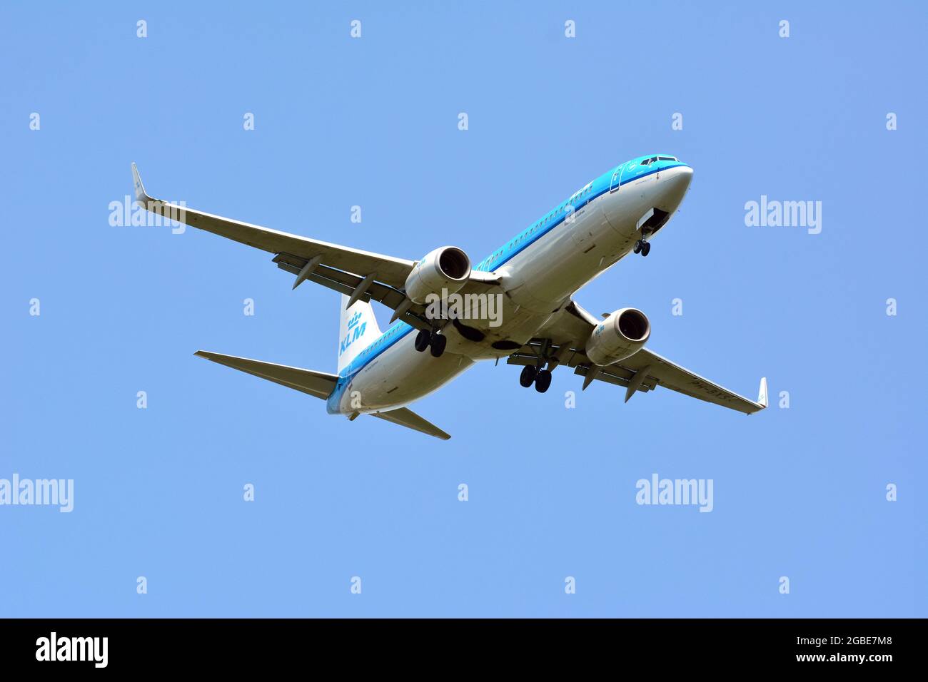 KLM Royal Dutch Airlines (ist die Fluggesellschaft der Niederlande), Boeing 737-900-Flugzeug Stockfoto