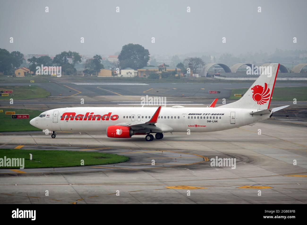 Malindo Airways (eine malaysische Hybrid-Full-Service-Fluggesellschaft der Indonesian Lion Air Group), Boeing 737-900ER Stockfoto